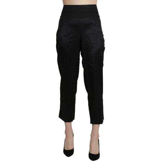 BENCIVENGA Black High Waist Straight Cropped Dress Trouser Pants1728,67345645728,BENCIVENGA,Black,Clothing,Dress Pants - Pants - Clothing,IT46|XL,Jeans & Pants - Women - Clothing,Material: Cotton,New with tags,Pants - Clothing,Women,Women - Clothing