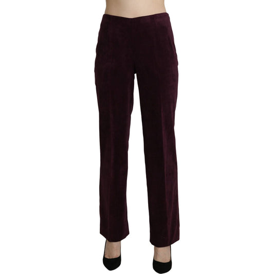 BENCIVENGA Purple Suede High Waist Straight Trouser Pants 1728,67345645728,BENCIVENGA,Clothing,Dress Pants - Pants - Clothing,IT48|XXL,Jeans & Pants - Women - Clothing,Material: Suede,New with tags,Pants - Clothing,Purple,Women,Women - Clothing