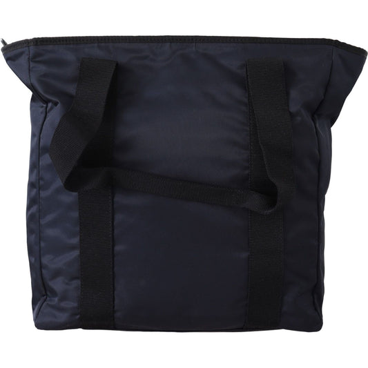 Versace Elegant Blue Nylon Tote Bag 8053850331093
