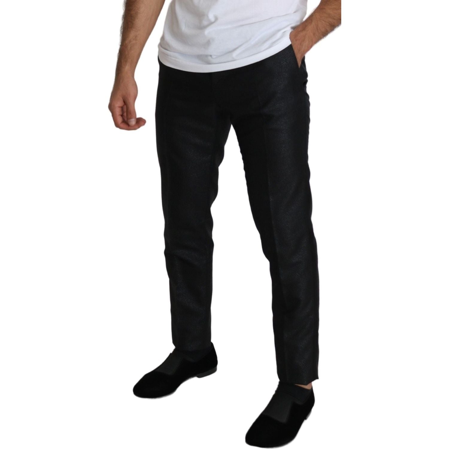 Dolce & Gabbana Black Metallic Skinny Trouser Dress