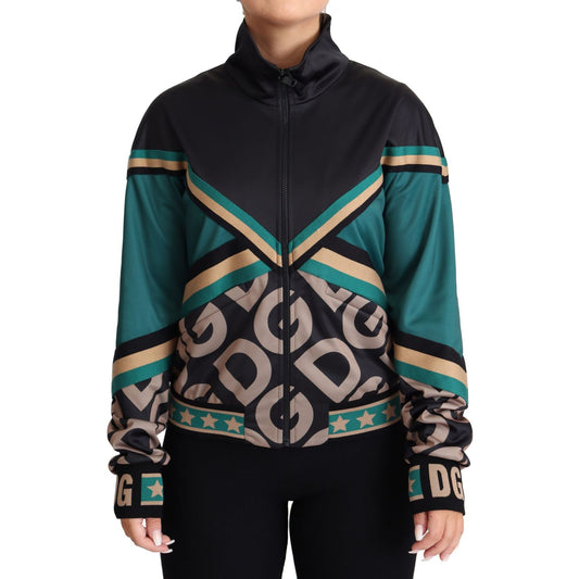 Dolce & Gabbana Multicolor DG Logo Mania Track Bomber Jacket 1728,67345645728,Bombers - Jackets & Coats - Clothing,Clothing,Dolce & Gabbana,IT40|S,Jackets & Coats - Clothing,Jackets & Coats - Women - Clothing,Material: 100% Polyester,Multicolor,New with t