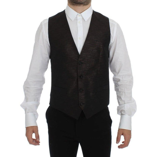 Dolce & Gabbana Black Wool Logo Dress Gilet Vest1% Elastane,16% Silk,1728,67345645728,Black,Clothing,Dolce & Gabbana,IT48 | M,Material: 83% Virgin Wool,Men,Men - Clothing,New with tags,Suits & Blazers - Clothing,Vests - Men - Clothing,Waistcoats - Suits &