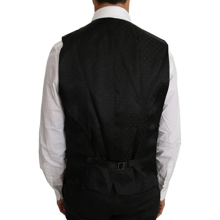 Dolce & Gabbana Black Solid Wool Silk Vest1728,2% Polyester,67345645728,8% Silk,Black,Clothing,Dolce & Gabbana,IT44 | XS,IT46 | S,IT48 | M,Material: 90% Wool,Men,Men - Clothing,New with tags,Suits & Blazers - Clothing,Vests - Men - Clothing,Waistcoats - S