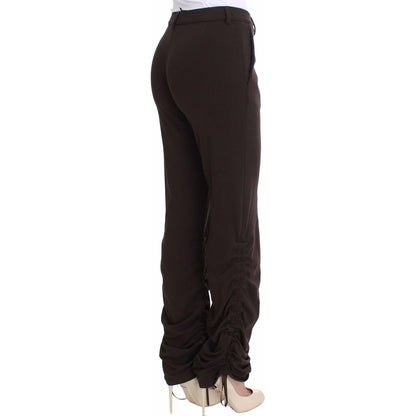 Ermanno Scervino Brown Stretch Casual Trousers Pants