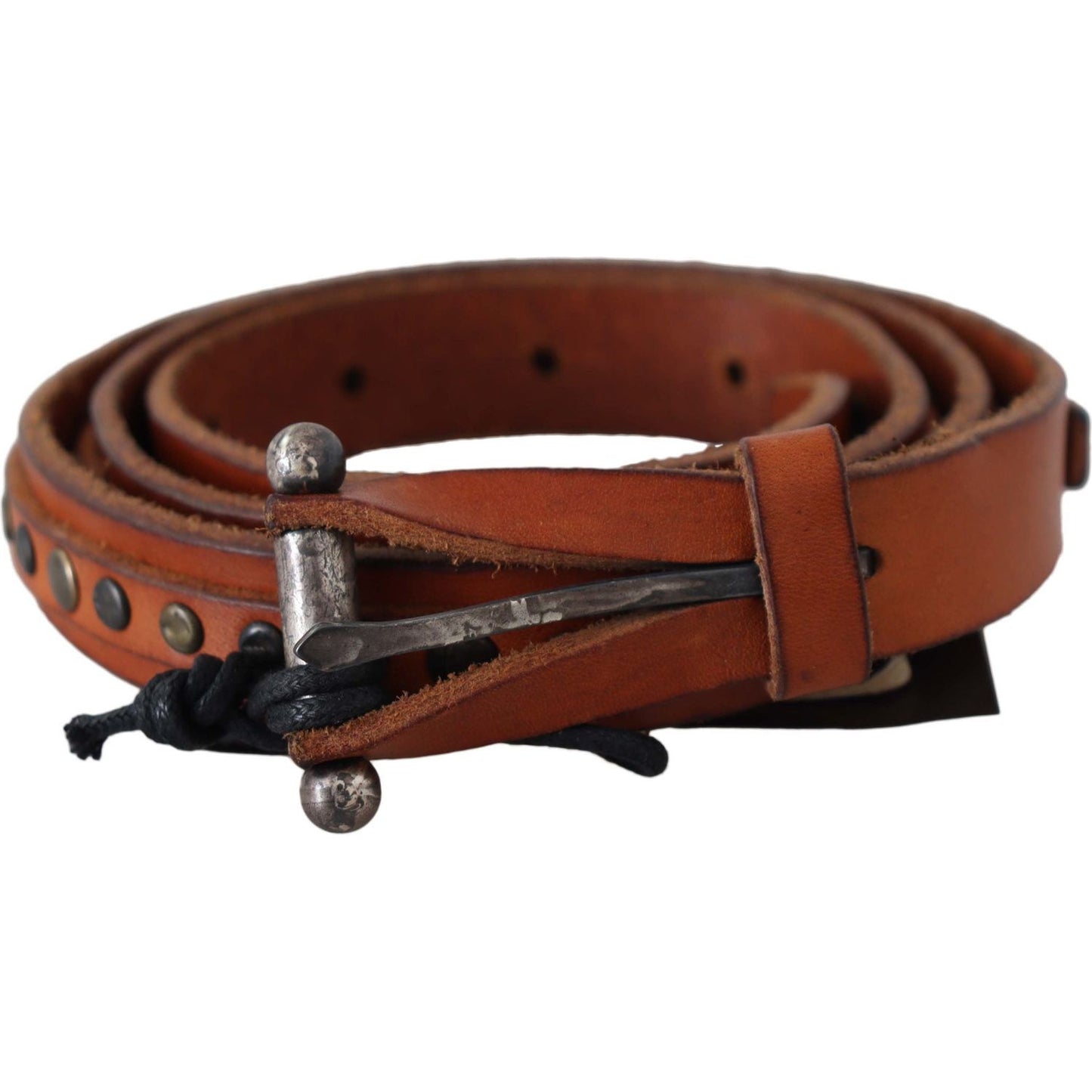 Scervino Street Brown Genuine Leather Rustic Silver Buckle Belt 1728,67345645728,85 cm / 34 Inches,Accessories,Belts - Accessories,Belts - Women - Accessories,Brown,High-Waist Belts - Belts - Accessories,Material: Leather,New with tags,Scervino Street,Wom