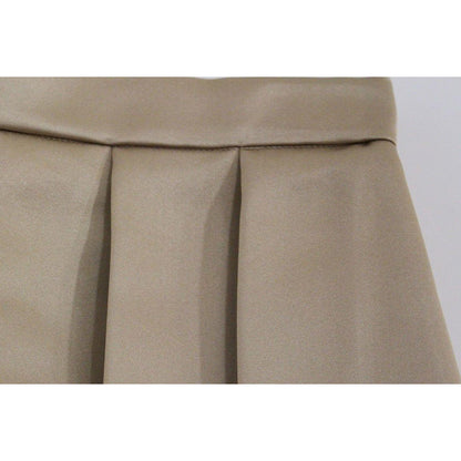 Andrea Incontri Brown Silk Solid Mini Pleated Skirt 1728,67345645728,Andrea Incontri,Brown,Clothing,IT40|S,IT42|M,IT44|L,Material: 100% Silk,Midi - Skirts - Clothing,New with tags,Skirts - Clothing,Skirts - Women - Clothing,Women,Women - Clothing