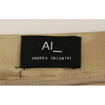 Andrea Incontri Brown Silk Solid Mini Pleated Skirt 1728,67345645728,Andrea Incontri,Brown,Clothing,IT40|S,IT42|M,IT44|L,Material: 100% Silk,Midi - Skirts - Clothing,New with tags,Skirts - Clothing,Skirts - Women - Clothing,Women,Women - Clothing