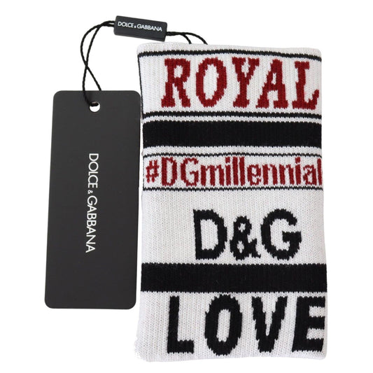 Dolce & Gabbana Multicolor Wool Knit D&G Love Wristband Wrap