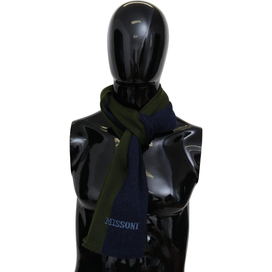 Missoni Blue Green Wool Unisex Neck Wrap Shawl Blue 1728,67345645728,Accessories,Green,Material: 100% Wool,Men,Men - Accessories,Missoni,New with tags,Scarves - Accessories,Scarves - Men - Accessories,Scarves - Scarves - Accessories