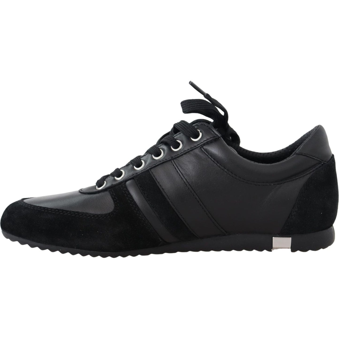 Dolce & Gabbana Black Logo Leather Casual Sneakers Shoes MV3913-39