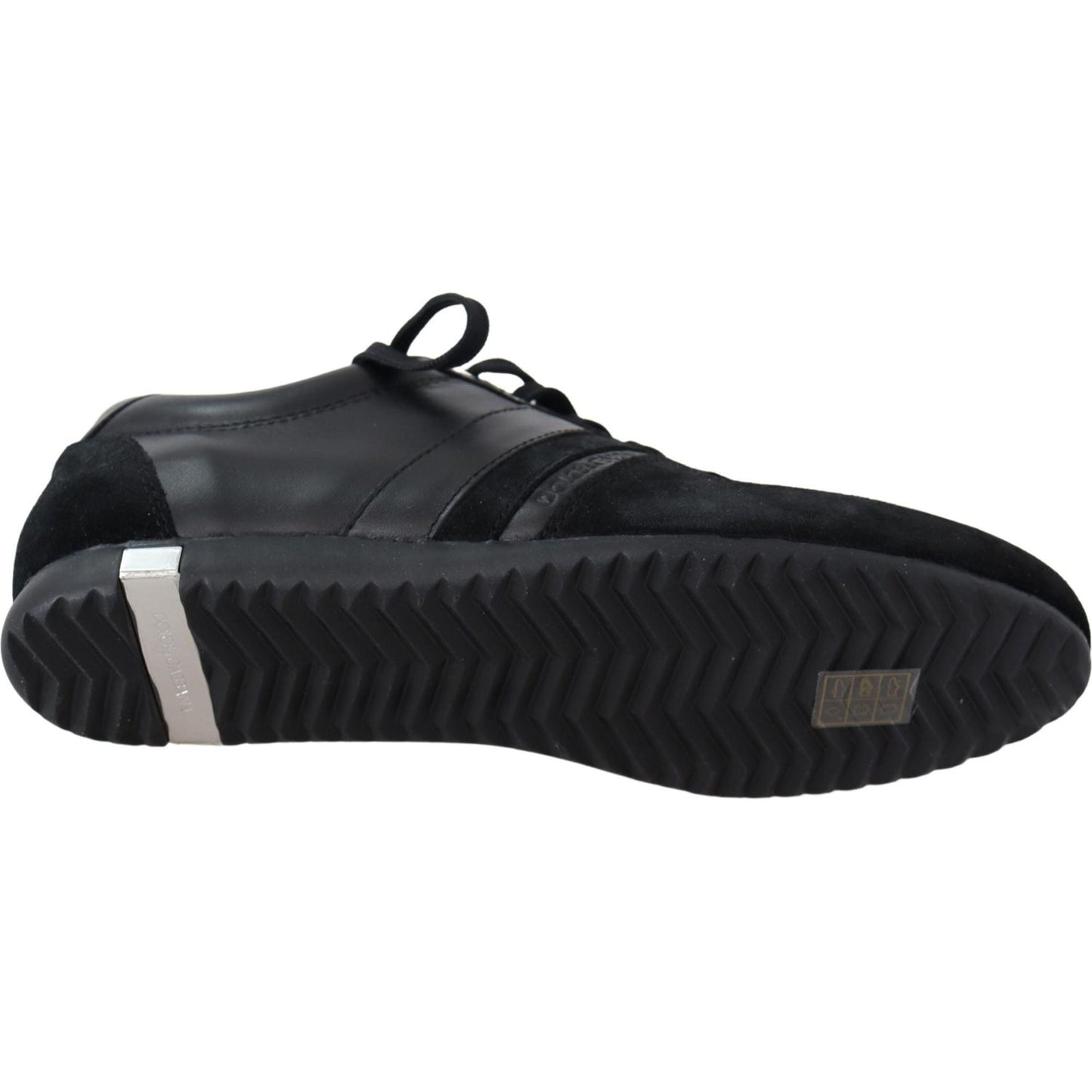 Dolce & Gabbana Black Logo Leather Casual Sneakers Shoes MV3913-39