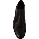 Dolce & Gabbana Black Leather Exotic Skins Formal Shoes MV3970-39