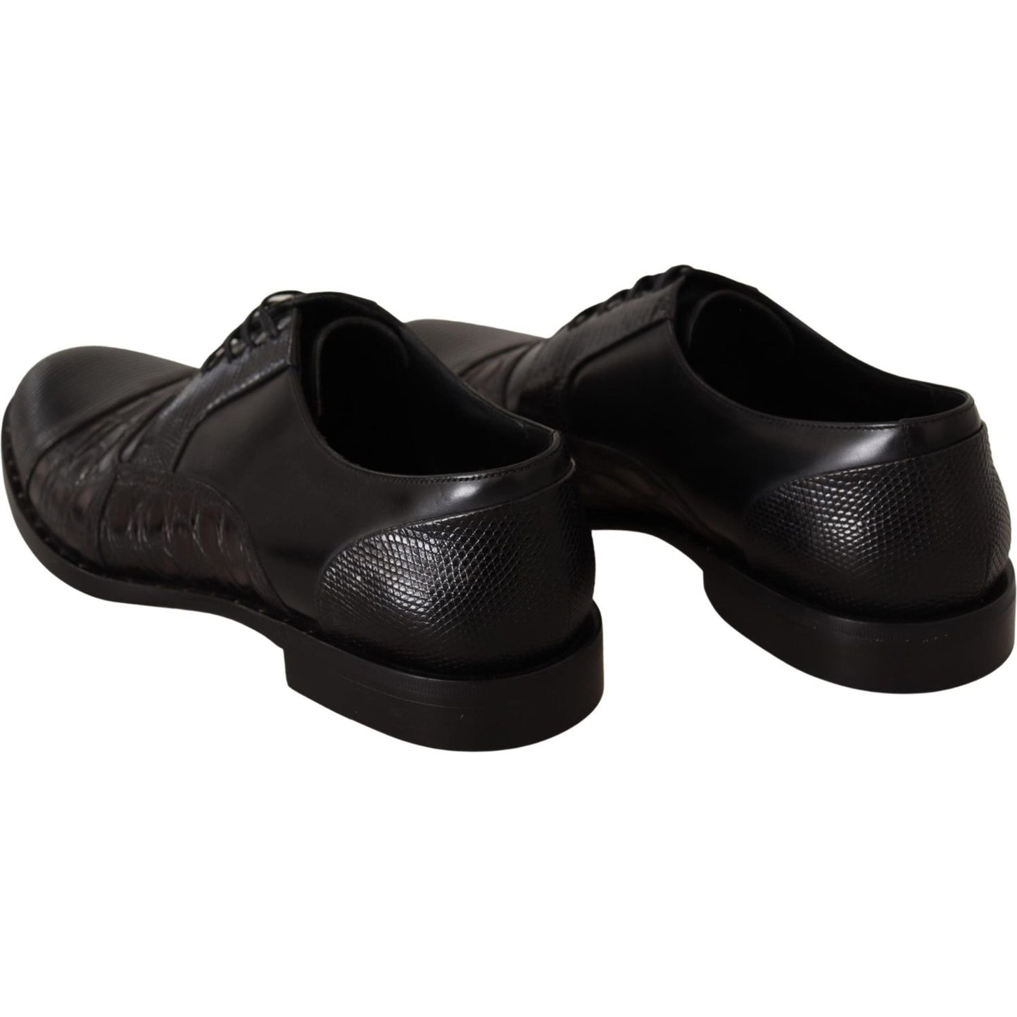 Dolce & Gabbana Black Leather Exotic Skins Formal Shoes MV3970-39