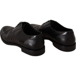 Dolce & Gabbana Black Leather Exotic Skins Formal Shoes MV3970-39