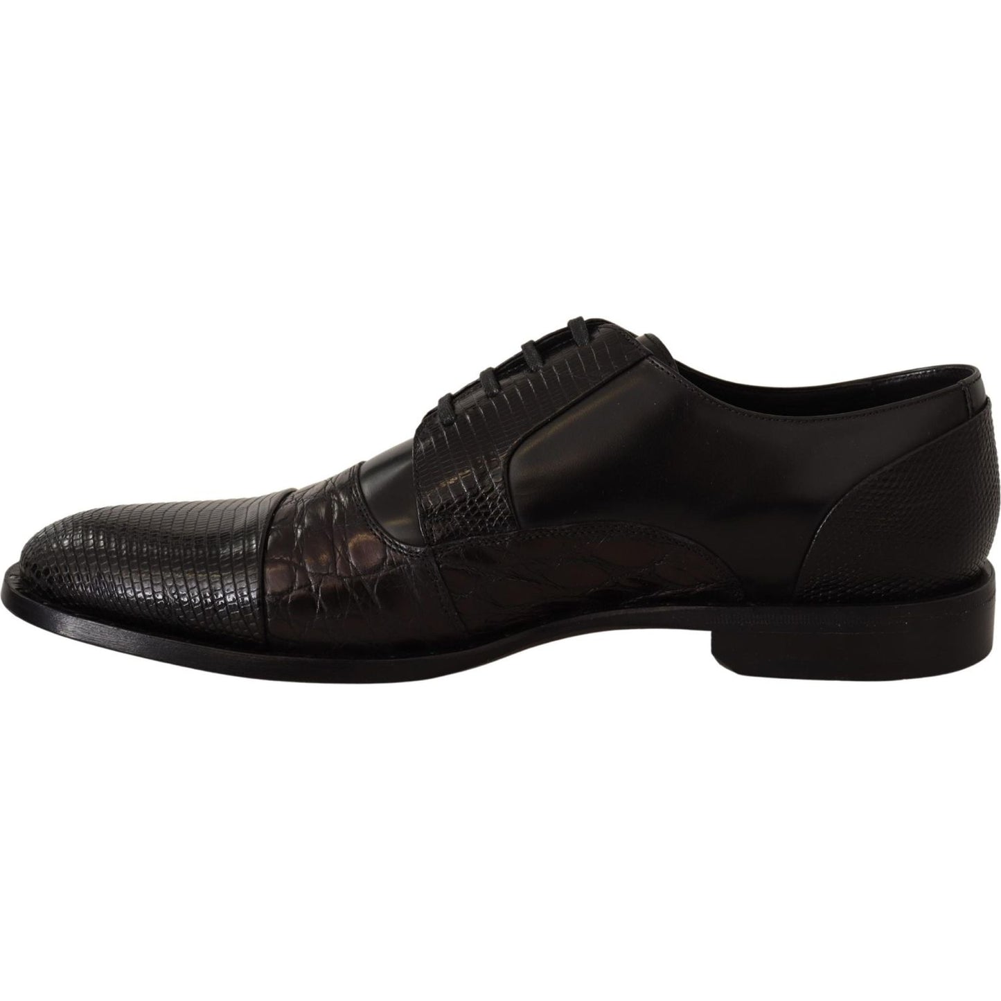 Dolce & Gabbana Black Leather Exotic Skins Formal Shoes MV3970-39