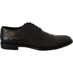 Dolce & Gabbana Black Leather Exotic Skins Formal Shoes MV3970-39