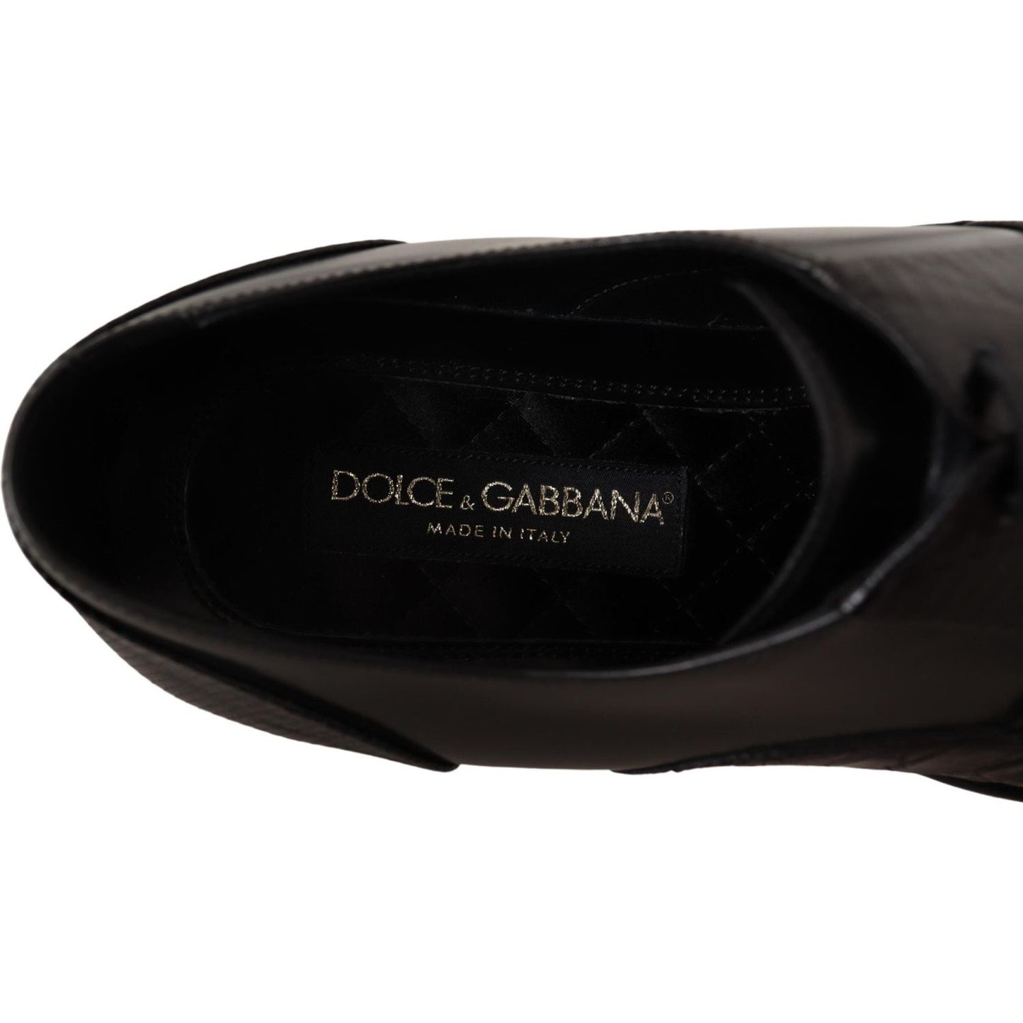 Dolce & Gabbana Black Leather Exotic Skins Formal Shoes MV3970-39