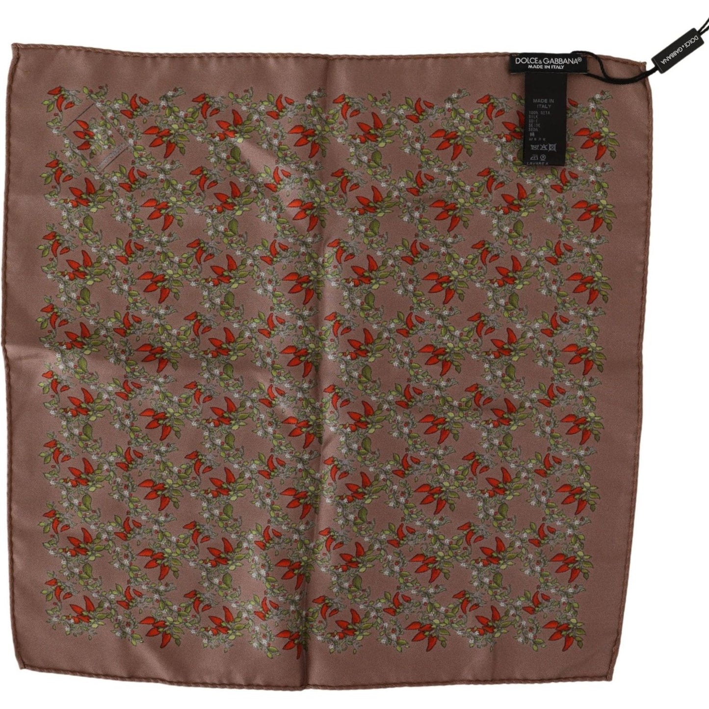 Dolce & Gabbana Brown Carrots Print Silk Handkerchief 1728,67345645728,Accessories,Brown,Dolce & Gabbana,Handkerchief - Men - Accessories,Material: 100% Silk,Men,Men - Accessories,New with tags,Pocket Squares - Ties and Formal Accessories - Accessories,Ti