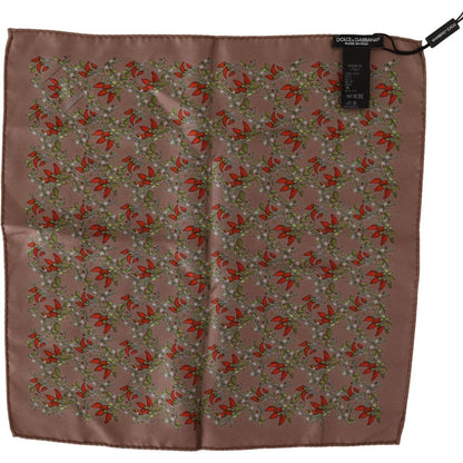 Dolce & Gabbana Brown Carrots Print Silk Handkerchief 1728,67345645728,Accessories,Brown,Dolce & Gabbana,Handkerchief - Men - Accessories,Material: 100% Silk,Men,Men - Accessories,New with tags,Pocket Squares - Ties and Formal Accessories - Accessories,Ti