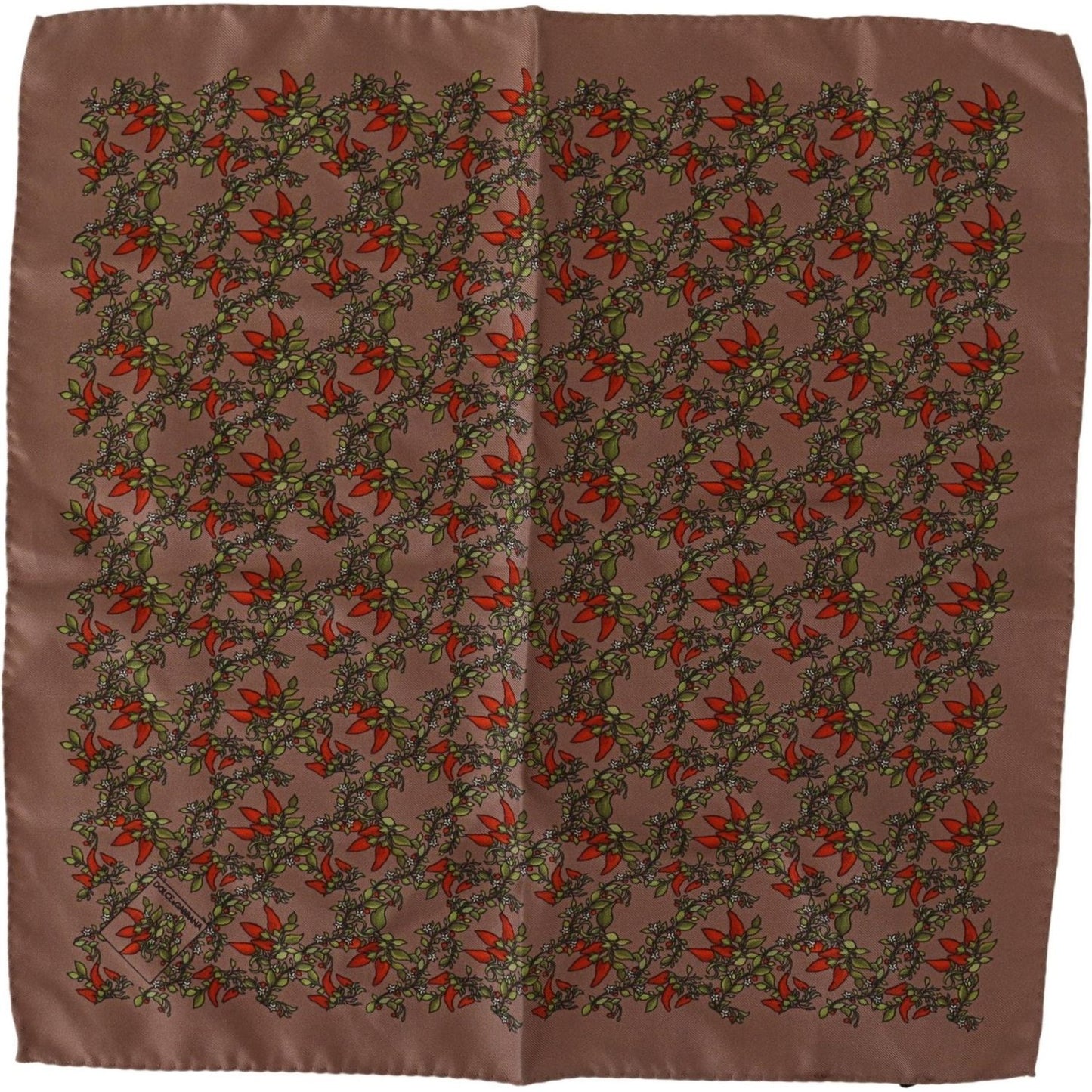 Dolce & Gabbana Brown Carrots Print Silk Handkerchief 1728,67345645728,Accessories,Brown,Dolce & Gabbana,Handkerchief - Men - Accessories,Material: 100% Silk,Men,Men - Accessories,New with tags,Pocket Squares - Ties and Formal Accessories - Accessories,Ti