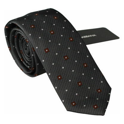 Dolce & Gabbana Gray Patterned Classic Mens Slim Necktie 1728,57% Silk,67345645728,Accessories,Clothing,Dolce & Gabbana,Gray,Material: 43% Polyester,Men,Men - Accessories,New with tags,Ties & Bowties - Men - Accessories,Ties - Ties and Formal Accessories