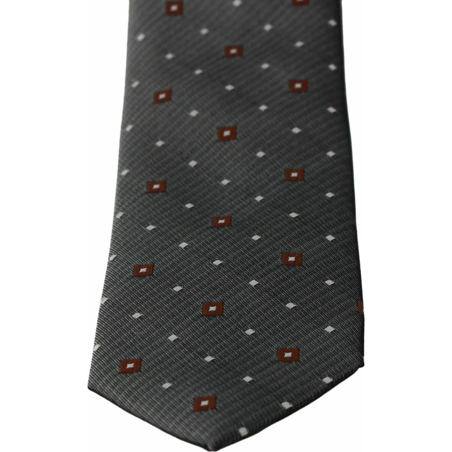 Dolce & Gabbana Gray Patterned Classic Mens Slim Necktie 1728,57% Silk,67345645728,Accessories,Clothing,Dolce & Gabbana,Gray,Material: 43% Polyester,Men,Men - Accessories,New with tags,Ties & Bowties - Men - Accessories,Ties - Ties and Formal Accessories