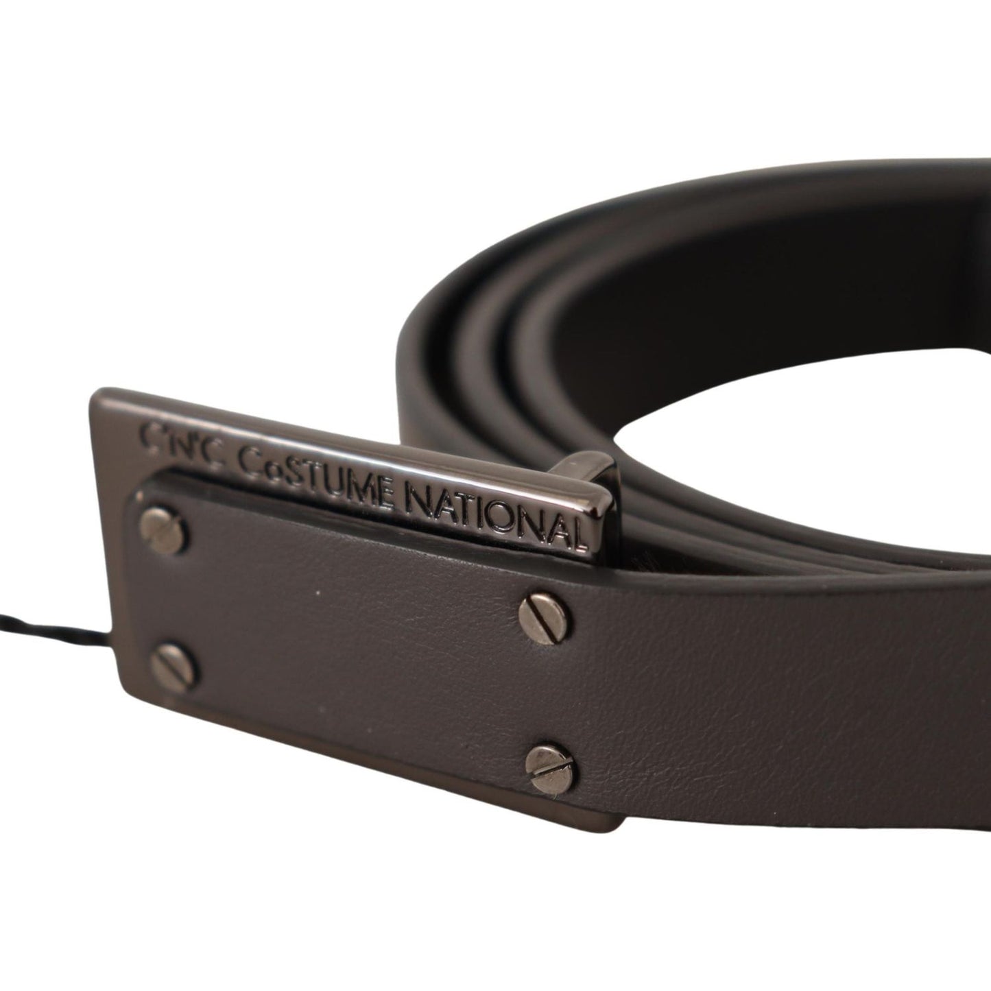 Costume National Dark Brown Leather Logo Buckle Belt 100 cm / 40 Inches,1728,67345645728,Accessories,Belts - Accessories,Belts - Men - Accessories,Brown,Costume National,Material: 100% Leather,Men,Men - Accessories,New with tags,Regular Belts - Belts - Ac