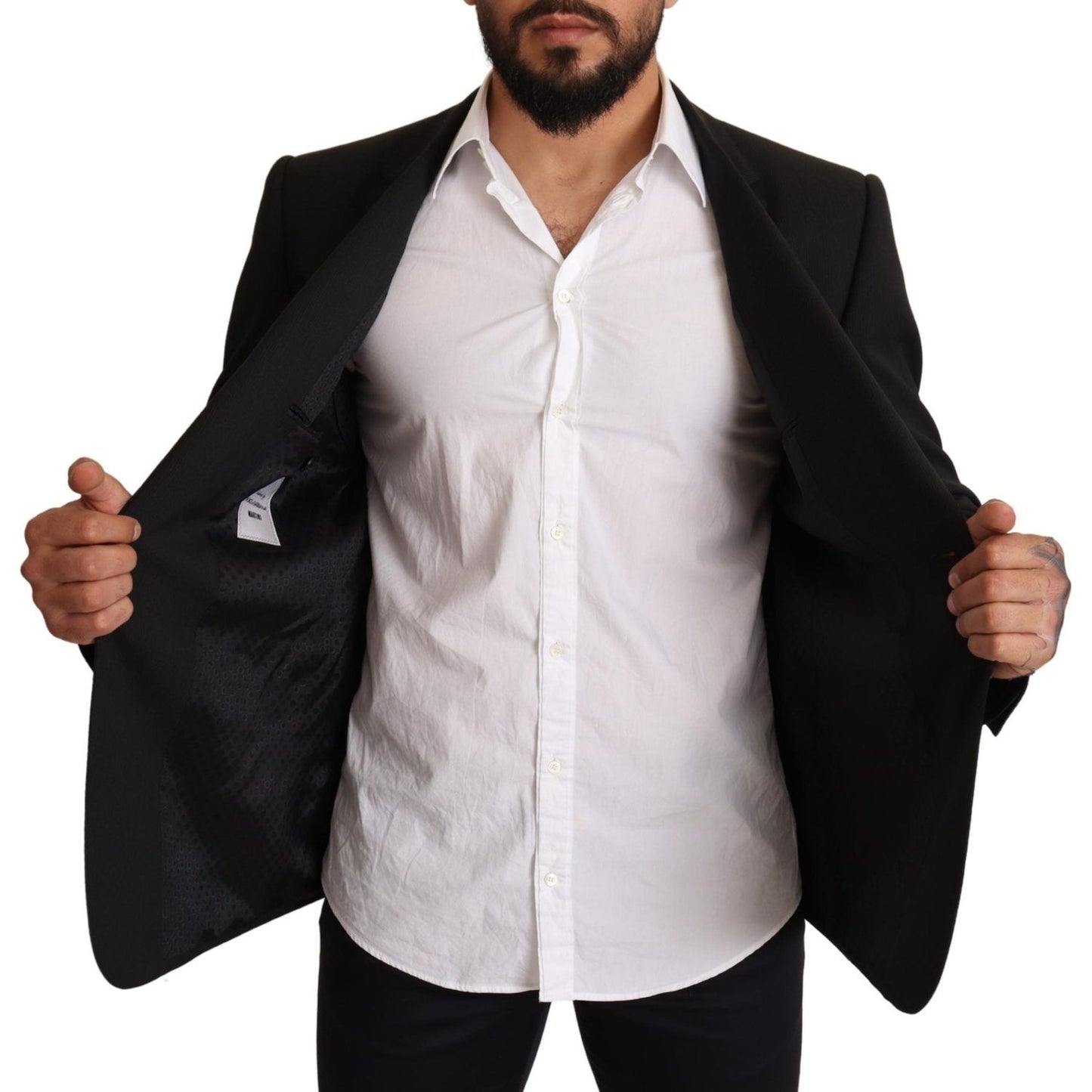 Dolce & Gabbana Black Striped MARTINI Jacket Blazer