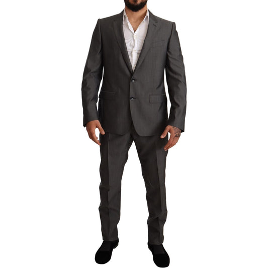Dolce & Gabbana Gray Metallic MARTINI Slim Fit Set Suit1728,35% Silk,67345645728,Clothing,Dolce & Gabbana,Gray,IT48 | M,IT50 | L,IT52 | XL,IT54 | XL,Material: 65% Wool,Men,Men - Clothing,New with tags,Suits & Blazers - Clothing,Suits - Men - Clothing,Two-