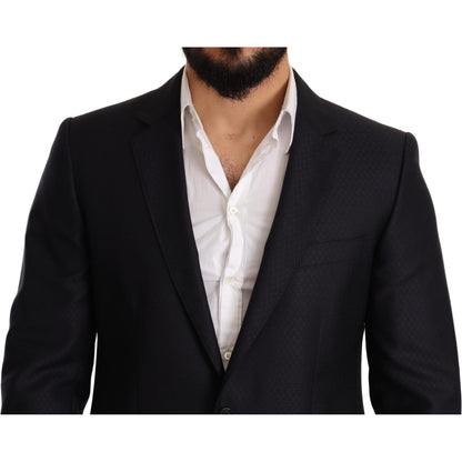 Dolce & Gabbana Blue Pattern MARTINI SLIM FIT 2 Piece Suit1728,20% Silk,5% Cashmere,67345645728,Blue,Clothing,Dolce & Gabbana,IT48 | M,IT50 | L,IT52 | XL,Material: 75% Wool,Men,Men - Clothing,New with tags,Suits & Blazers - Clothing,Suits - Men - Clothing