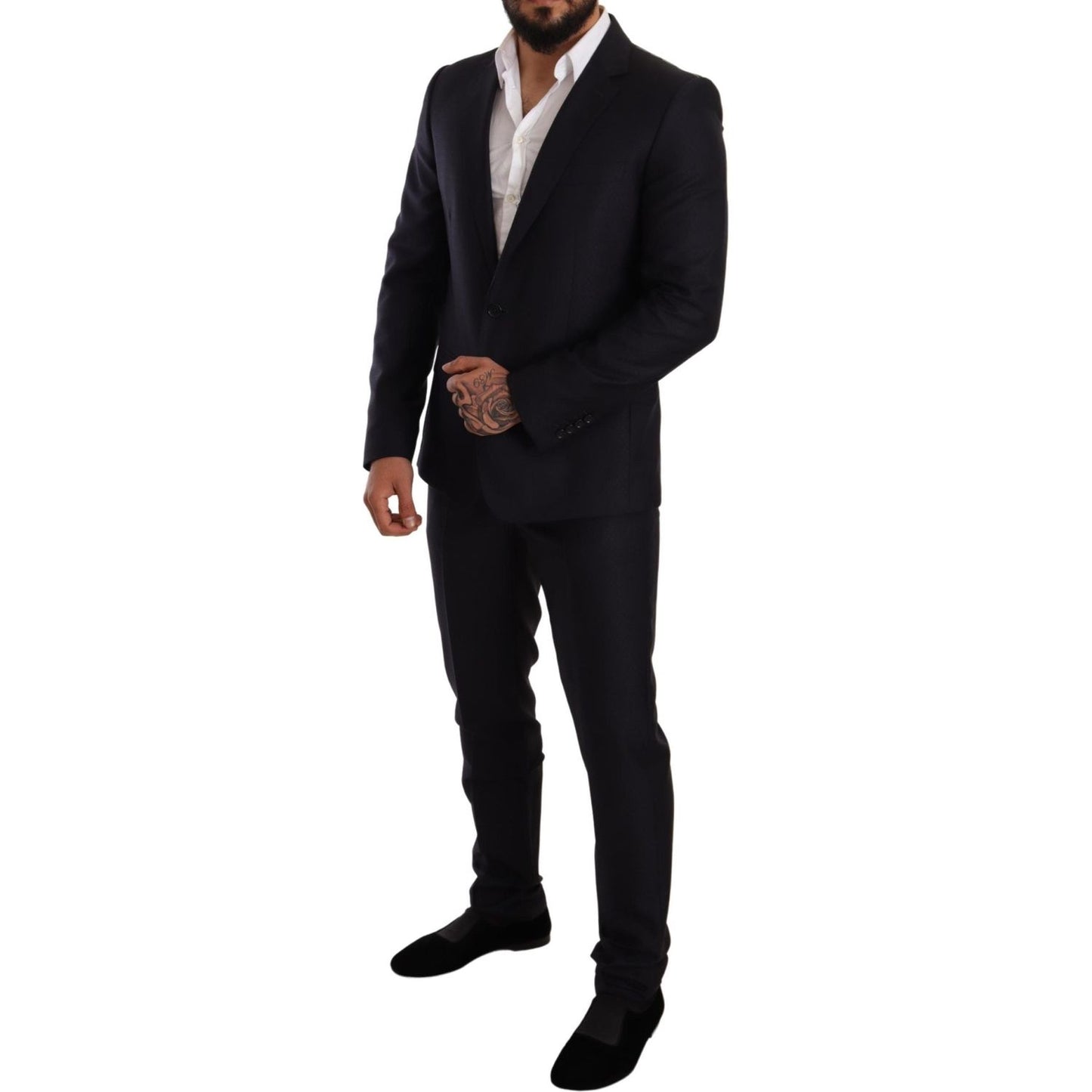 Dolce & Gabbana Blue Pattern MARTINI SLIM FIT 2 Piece Suit1728,20% Silk,5% Cashmere,67345645728,Blue,Clothing,Dolce & Gabbana,IT48 | M,IT50 | L,IT52 | XL,Material: 75% Wool,Men,Men - Clothing,New with tags,Suits & Blazers - Clothing,Suits - Men - Clothing