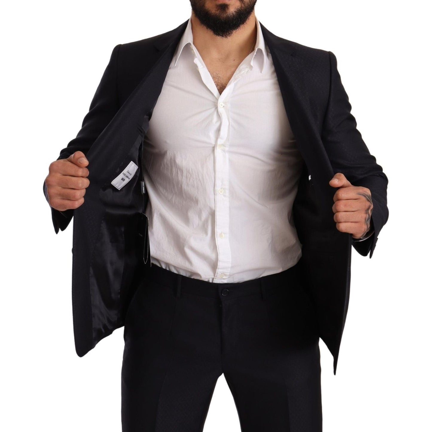 Dolce & Gabbana Blue Pattern MARTINI SLIM FIT 2 Piece Suit1728,20% Silk,5% Cashmere,67345645728,Blue,Clothing,Dolce & Gabbana,IT48 | M,IT50 | L,IT52 | XL,Material: 75% Wool,Men,Men - Clothing,New with tags,Suits & Blazers - Clothing,Suits - Men - Clothing