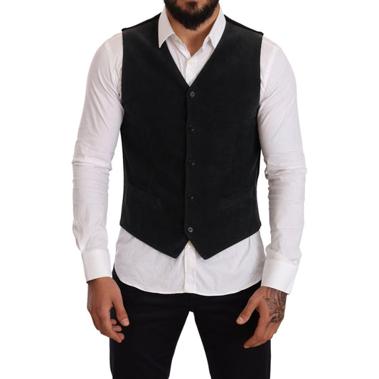 Dolce & Gabbana Black Cotton Single Breasted Waistcoat1728,67345645728,Black,Clothing,Dolce & Gabbana,IT48 | M,Material: 100% Cotton,Men,Men - Clothing,New with tags,Suits & Blazers - Clothing,Vests - Men - Clothing,Waistcoats - Suits & Blazers - Clothing