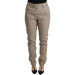 CYCLE Chic Beige Mid Waist Baggy Pants for Sophisticated Style WOMAN TROUSERS CYCLE Dim Gray