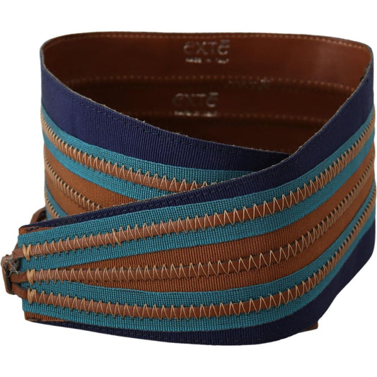Exte Brown Leather Wide Waistband Tie Fastening Belt1728,67345645728,Accessories,Belts - Accessories,Belts - Women - Accessories,Brown,Exte,High-Waist Belts - Belts - Accessories,Material: Leather and denim,New with tags,Women,Women - Accessories