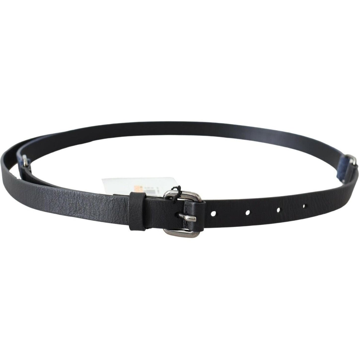 Costume National Black Blue Leather Silver Logo Belt 1728,67345645728,85 cm / 34 Inches,Accessories,Belts - Accessories,Belts - Women - Accessories,Black,Costume National,Material: Leather,New with tags,Regular Belts - Belts - Accessories,Women,Women - Ac