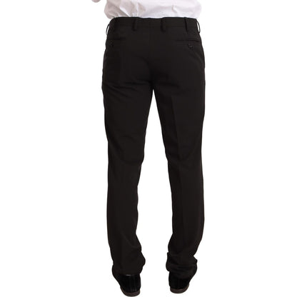 Domenico Tagliente Black Polyester Slim 2 Piece Set TAGLIENTE Suit