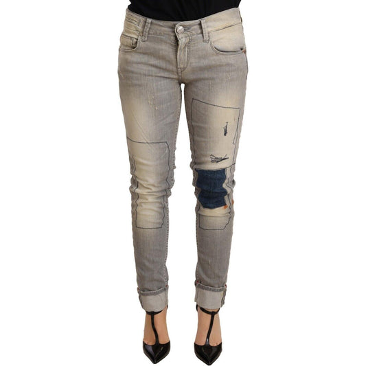 Acht Gray Cotton Slim Fit Folded Hem Women Denim Pant 1728,67345645728,Acht,Clothing,Gray,Jeans & Pants - Women - Clothing,Jeans Denim - Clothing,Material: Cotton,New with tags,Pants - Clothing,Slim Fit Jeans - Jeans Denim - Clothing,W26 | IT40,Women,Wome