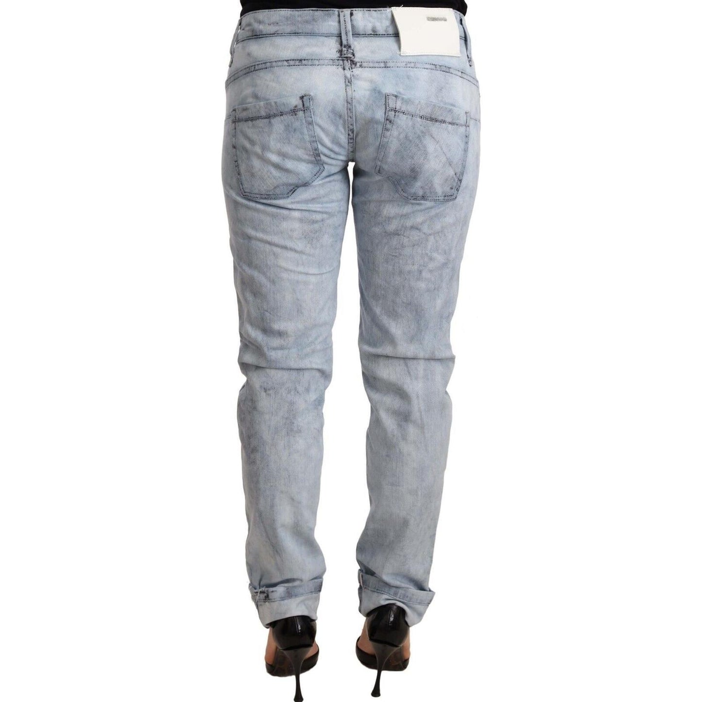 Acht Light Blue Washed Cotton Folded Hem Denim Trouser PAN71202- 26