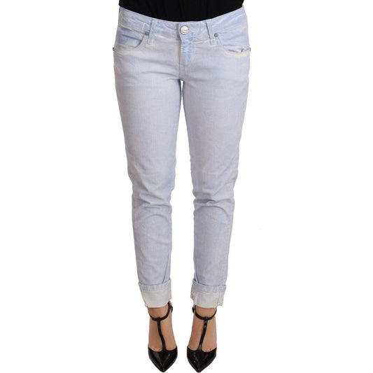Acht Light Blue Cotton Folded Hem Denim Skinny Women Trouser Jeans 1728,67345645728,Acht,Clothing,Jeans & Pants - Women - Clothing,Jeans Denim - Clothing,Light Blue,Material: Cotton,New with tags,Skinny Jeans - Jeans Denim - Clothing,W26,Women,Women - Clo