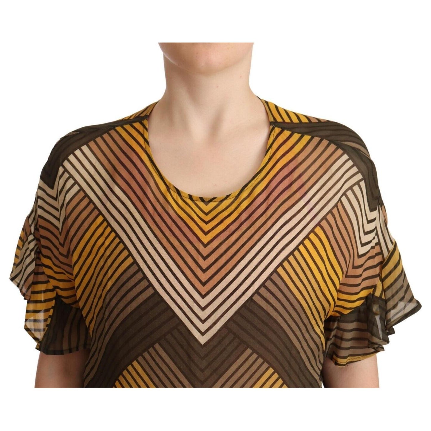 Twinset Multicolor Stripes Short Sleeves Round Neck Top Blouse 1728,67345645728,Clothing,IT42|M,Material: 100% Rayon,Multicolor,New with tags,T-Shirts - Clothing,T-Shirts - T-Shirts - Clothing,Tops & T-Shirts - Women - Clothing,Twinset,Women,Women - Cloth