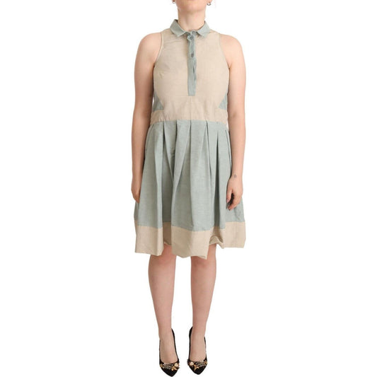 Comeforbreakfast Multicolor Collared Sleeveless Sheath Dress