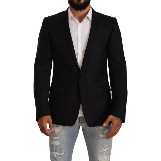 Dolce & Gabbana Black Wool Single Breasted Suit GOLD Jacket1728,67345645728,Black,Blazers - Suits & Blazers - Clothing,Clothing,Dolce & Gabbana,IT50 | L,Jackets - Men - Clothing,Material: 100% Virgin Wool,Men,Men - Clothing,New with tags,Suits & Blazers -