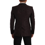 Dolce & Gabbana Purple Jacquard Single Breasted SICILIA Blazer KOS1923-48