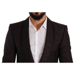 Dolce & Gabbana Purple Jacquard Single Breasted SICILIA Blazer KOS1923-48