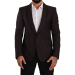 Dolce & Gabbana Purple Jacquard Single Breasted SICILIA Blazer KOS1923-48