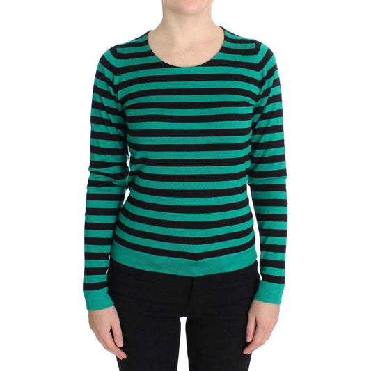Dolce & Gabbana Green Black Silk Cashmere Sweater SIG20572-4