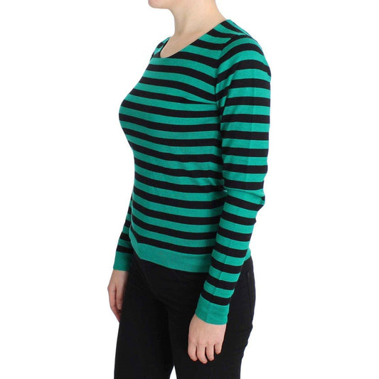 Dolce & Gabbana Green Black Silk Cashmere Sweater SIG20572-4