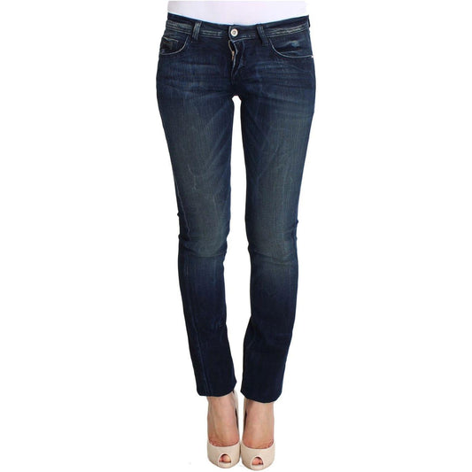 Costume National Blue Wash Cotton Slim Fit Skinny Jeans