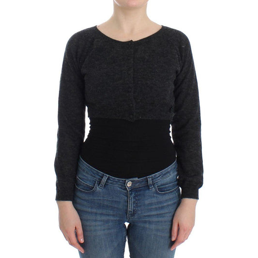 Ermanno Scervino Gray Knit Wool Cardigan Sweater